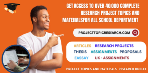 RESEARCH PROJECT TOPICS AND MATERIALS