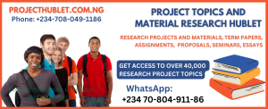 Project topics and materials research